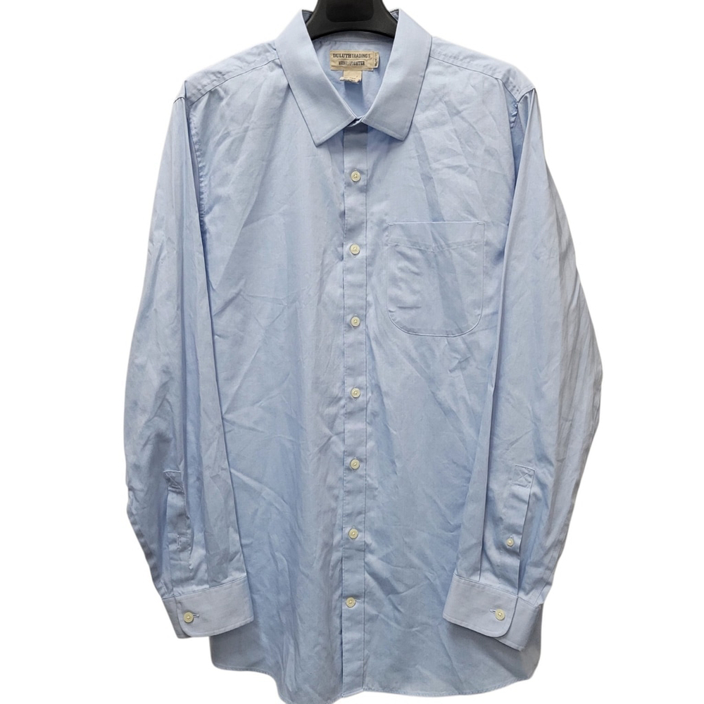 DULUTH TRADING WRINKLE FIGHTER Slim-Fit Long-Sleeves Blue Shirt Size XL Men's